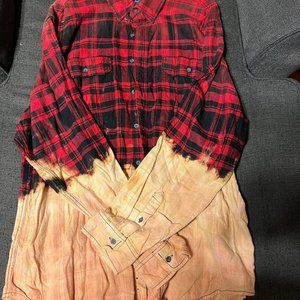 Hand Bleached Flannel Shirt